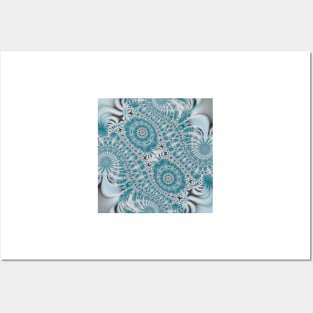 Blue and white abstract pattern background Posters and Art